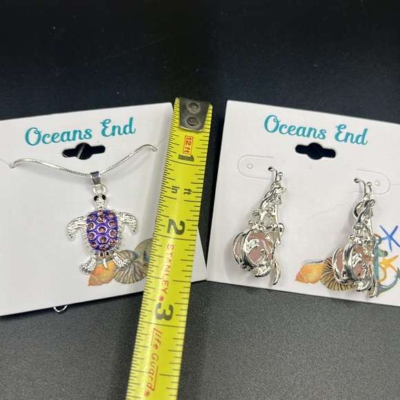 Oceans End jewelry- TURTLE NECKLACE & MERMAID EARRINGS - new on cards - Picture 5 of 7